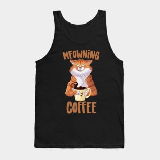 Meowning Coffee Cute Cat Tank Top